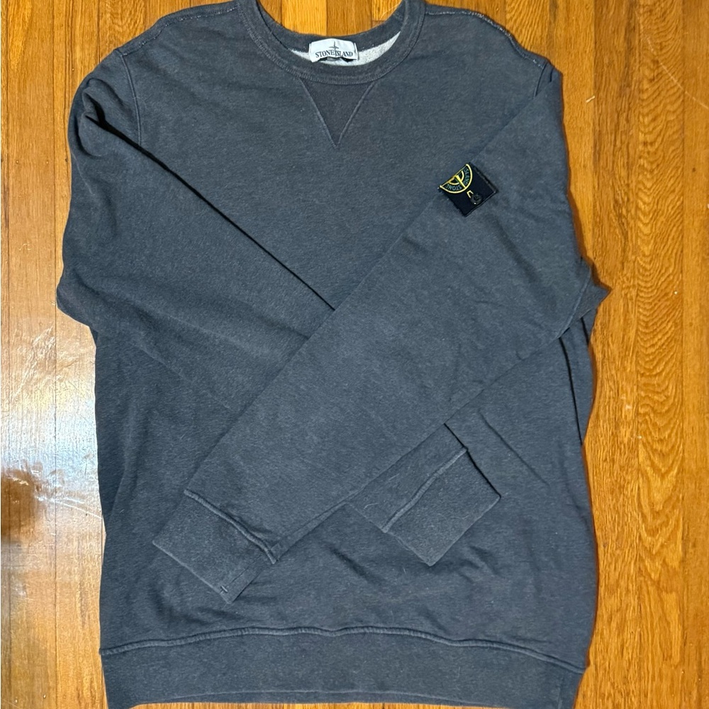 Stone Island Men's Charcoal Crewneck Sweatshirt Size XXL